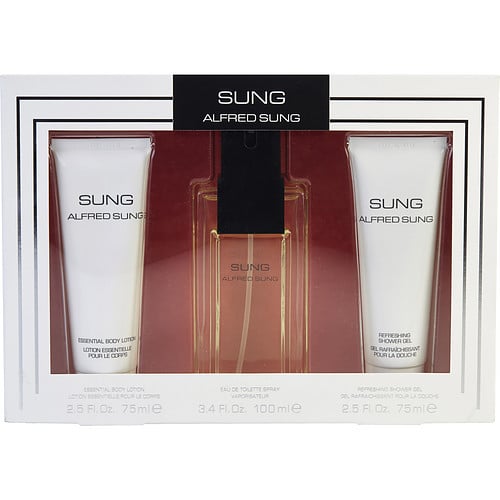 Alfred Sung Sung Edt Spray 3.4 Oz & Body Lotion 2.5 Oz & Shower Gel 2.5 Oz For Women