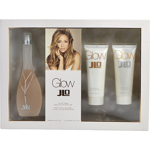 Jennifer Lopez Glow Edt Spray 3.4 Oz & Body Lotion 2.5 Oz & Shower Gel 2.5 Oz