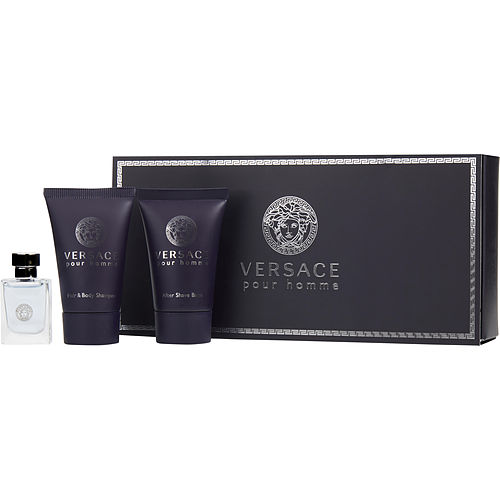 Gianni Versaceversace Pour Hommeedt 0.17 Oz Mini & Aftershave Balm 0.8 Oz & Hair And Body Shampoo 0.8 Oz