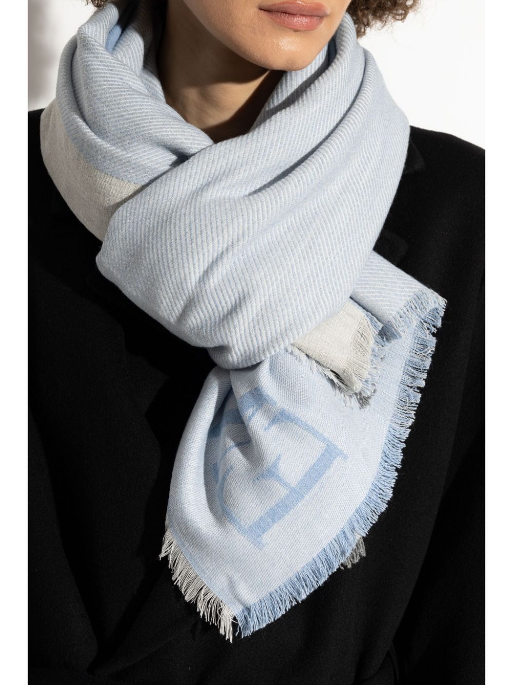 Emporio Armani Scarfs Clear Blue