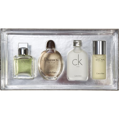 Calvin Klein Calvin Klein Variety 4 Piece Mens Mini Variety With Eternity & Obsession & Ck One & Escape And All Are Edt 0.5 Oz Minis