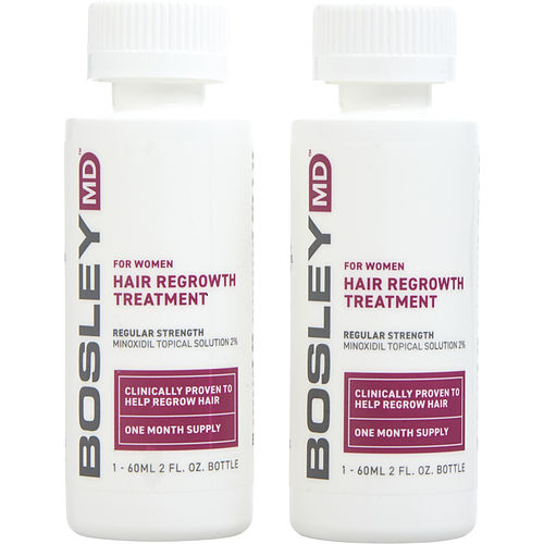 Bosleybosleybosleymd Hair Regrowth Treatment For Women Regular Strength Minoxidil Topical Solution  2% Two Month Supply 2- 2 Oz Bottles (Dropper)