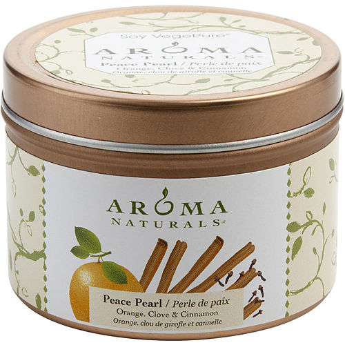 Peace Pearl Aromatherapy Peace Pearl Aromatherapy One 2.5X1.75 Inch Tin Soy Aromatherapy Candle.  Combines The Essential Oils Of Orange, Clove & Cinnamon To Create A Warm And Comfortable Atmosphere.  Burns Approx. 15 Hrs.