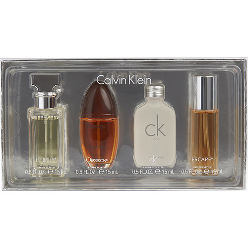 Calvin Klein Calvin Klein Variety 4 Piece Womens Mini Variety With Eternity & Escape & Obsession & Ck One And All Are 0.5 Oz