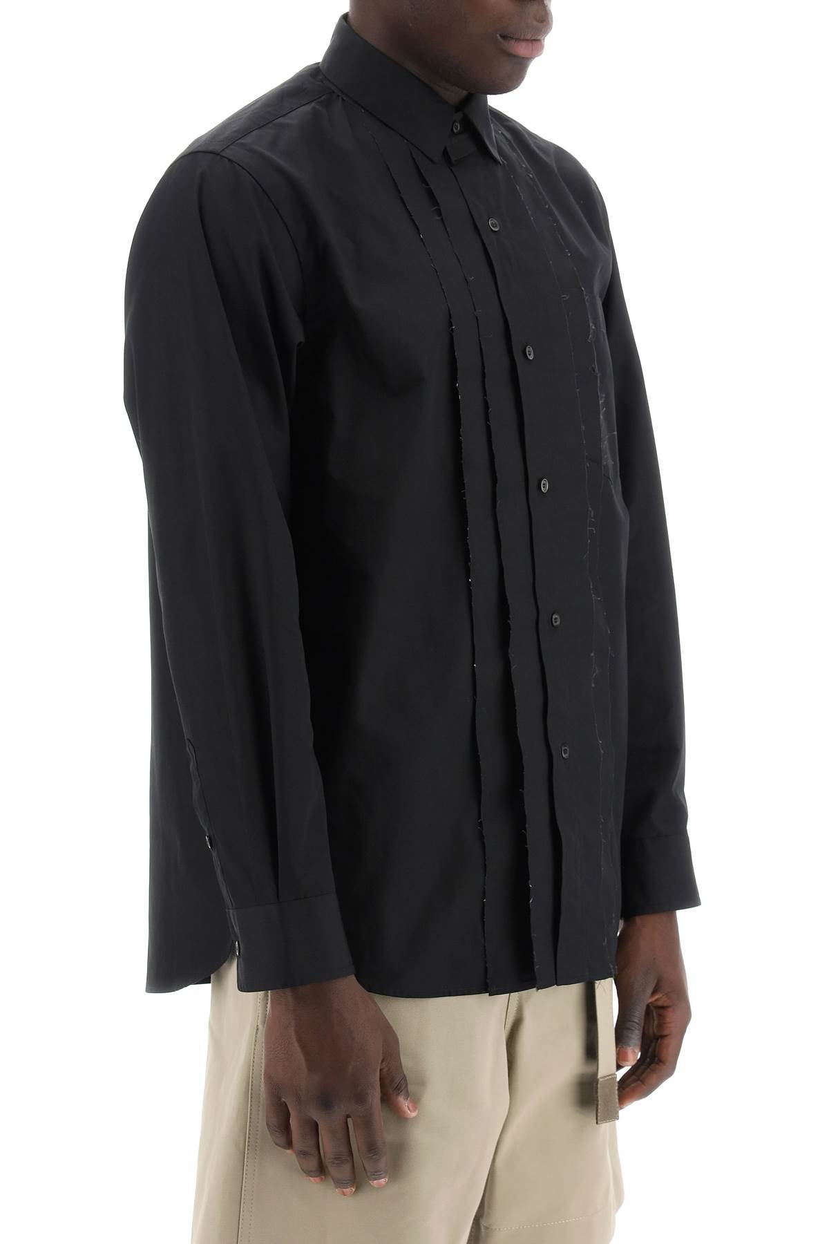 Sacai Sacai layered poplin effect shirt with