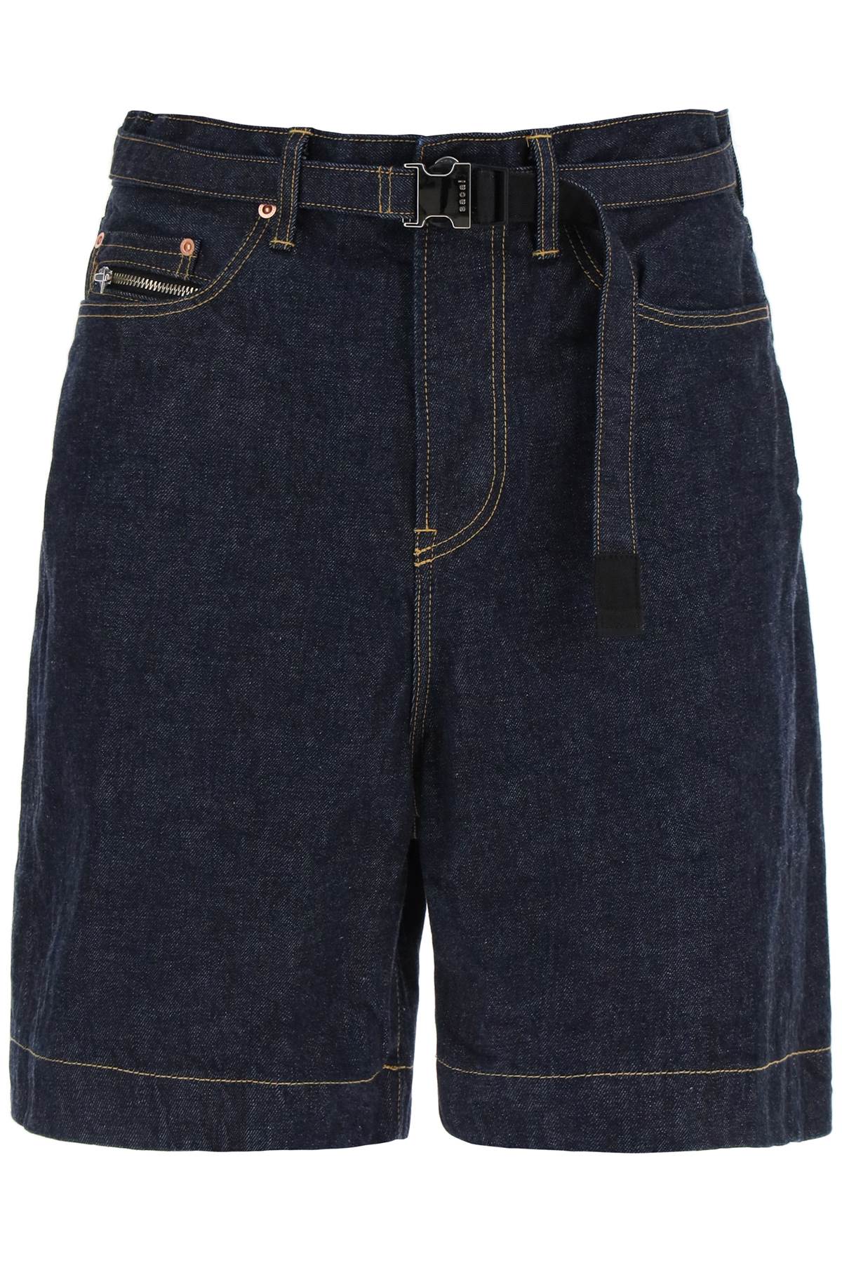 Sacai Sacai denim bermuda shorts with removable belt