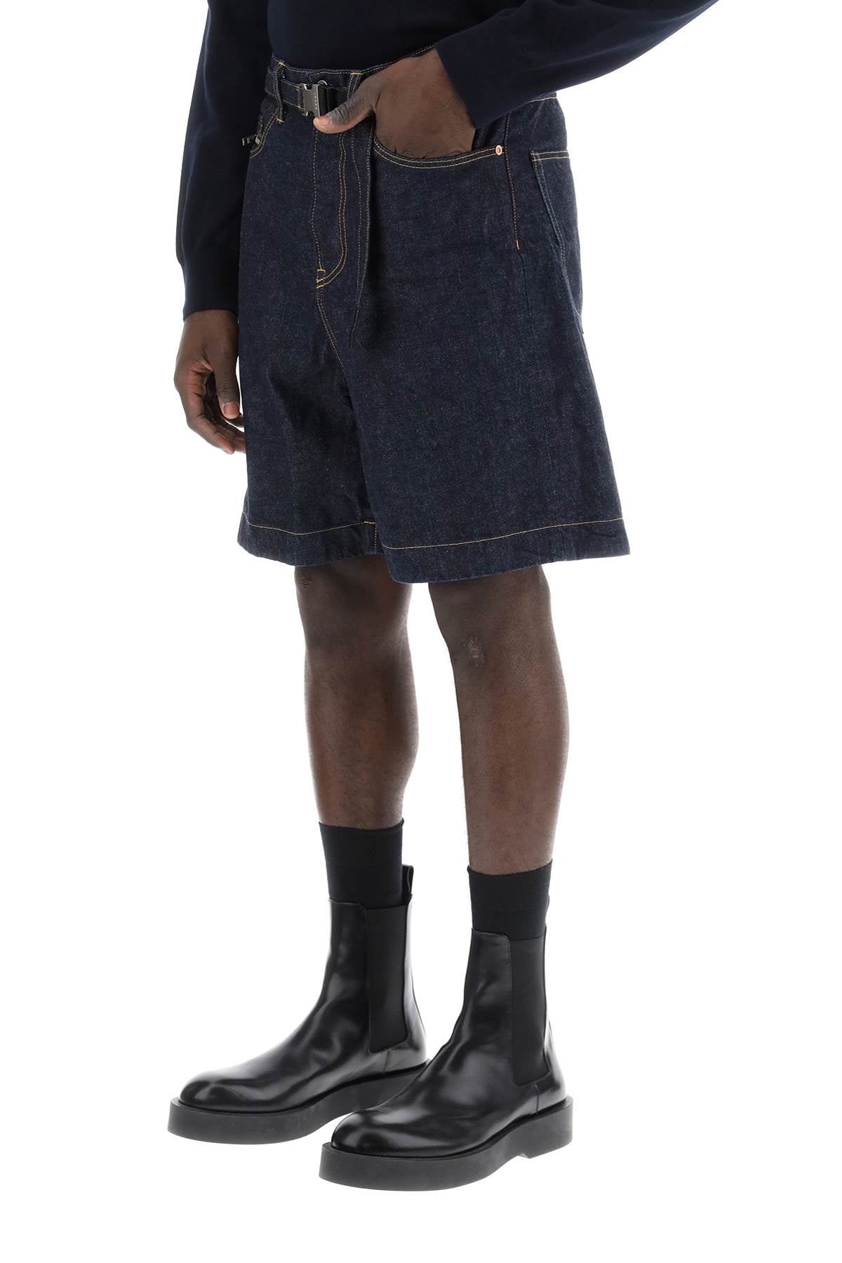 Sacai Sacai denim bermuda shorts with removable belt