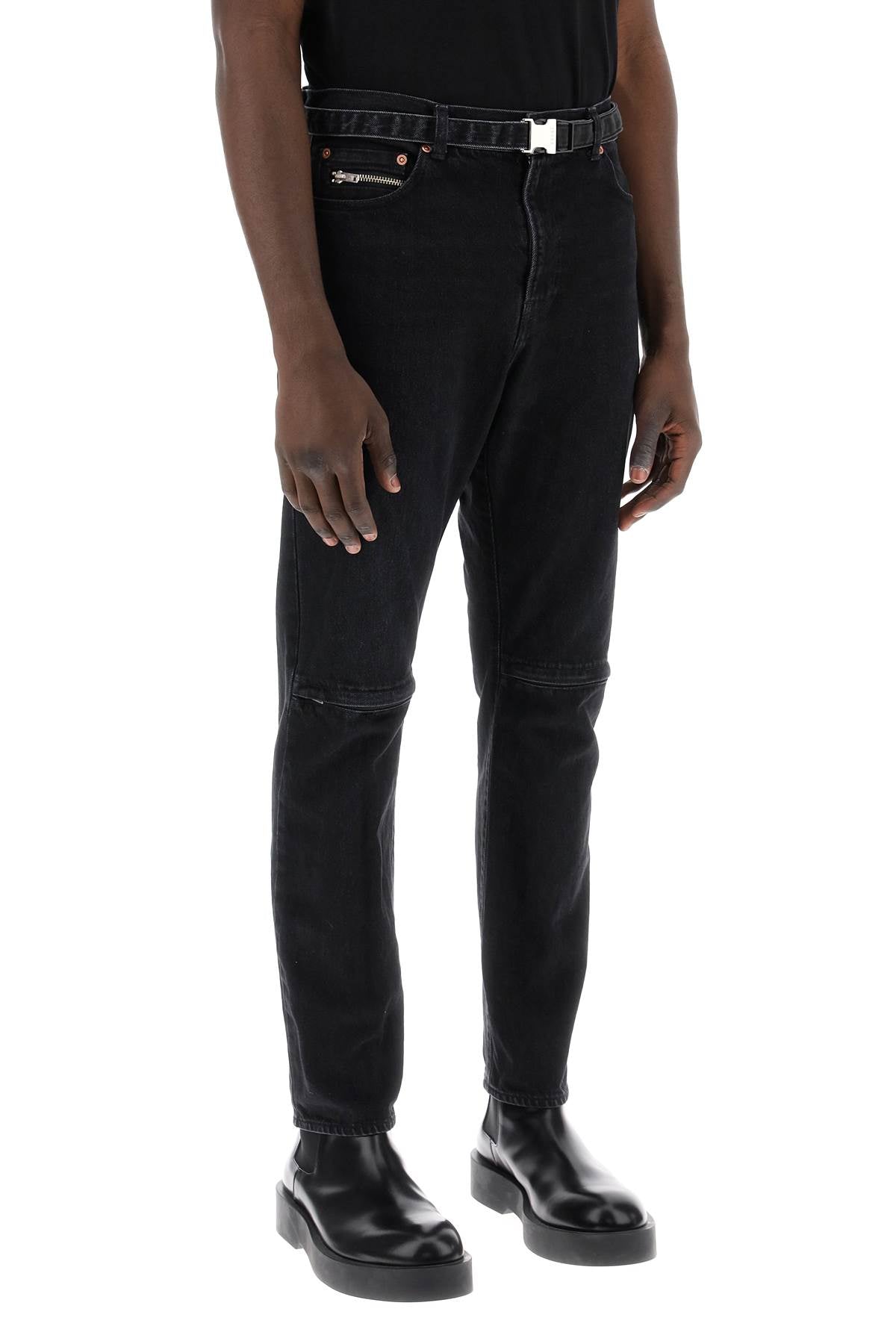 Sacai Sacai slim jeans with belt