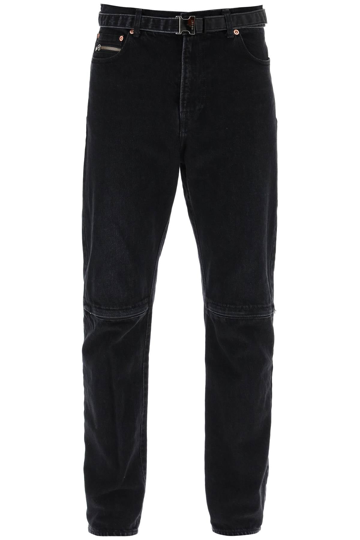 Sacai Sacai slim jeans with belt