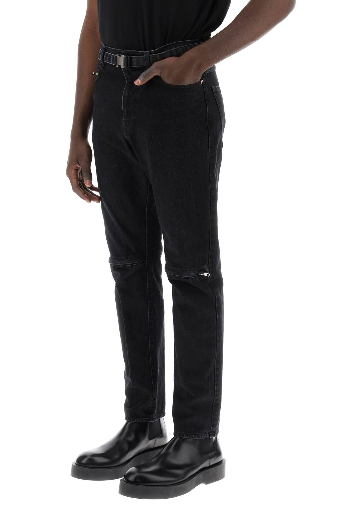 Sacai Sacai slim jeans with belt