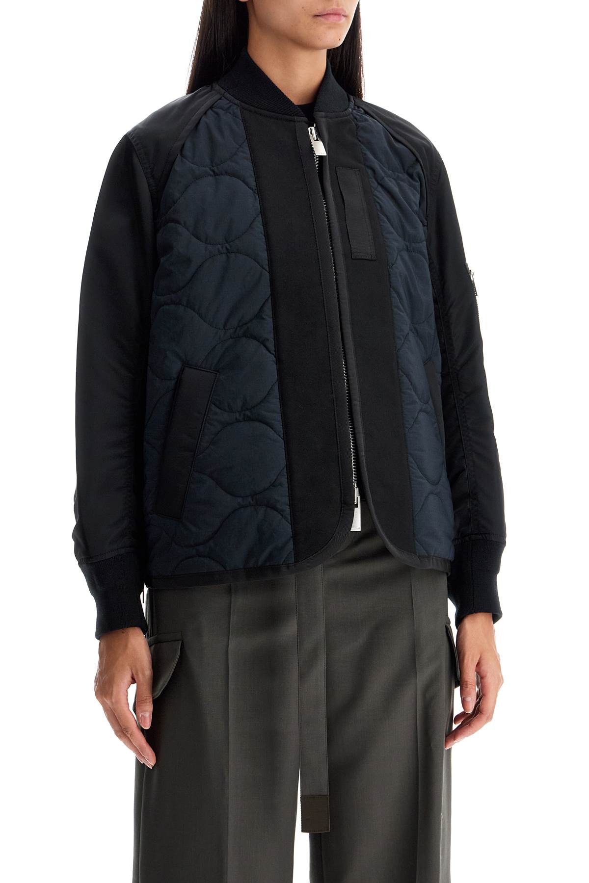 Sacai hybrid nylon and ripstop jacket