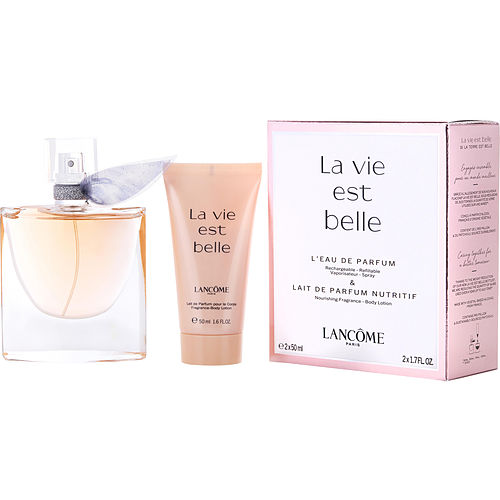 Lancome La Vie Est Belle L'Eau De Parfum Spray Refillable 1.7 Oz & Body Lotion 1.7 Oz (Travel Offer)