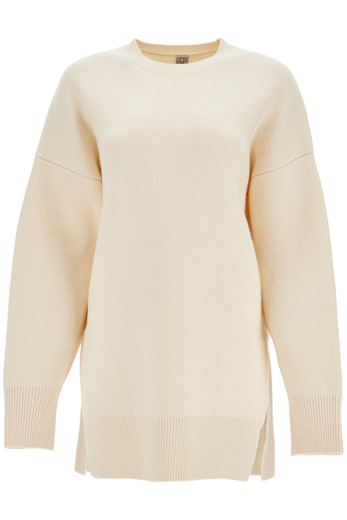 Toteme white fine knit wool and cashmere sweater