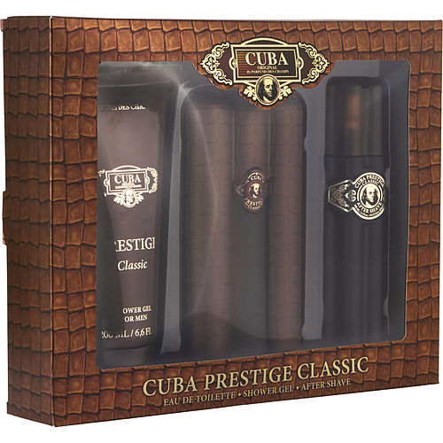 Cubacuba Prestige Goldedt Spray 3 Oz & Aftershave Spray 3.3 Oz & Shower Gel 6.6 Oz