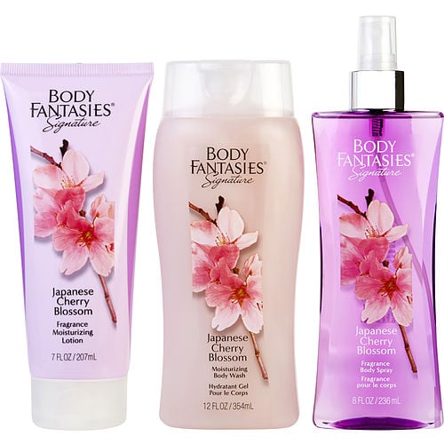 Body Fantasies Body Fantasies Japanese Cherry Blossom Body Spray 8 Oz & Body Lotion 7 Oz & Body Wash 12 Oz