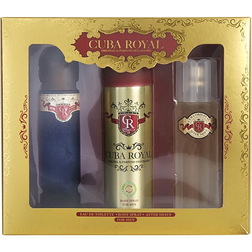 Cuba Cuba Royal Edt Spray 3.4 Oz & Aftershave 3.4 Oz & Body Spray 6.6 Oz