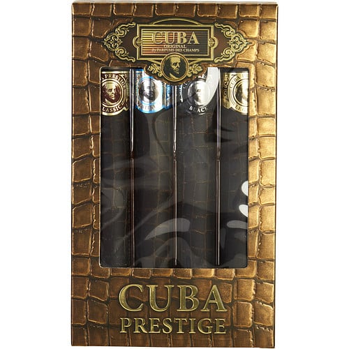 Cuba Cuba Variety 4 Piece Variety-Prestige Set-Includes Classic, Black, Platinum & Legacy And All Are Edt Spray 1.17 Oz