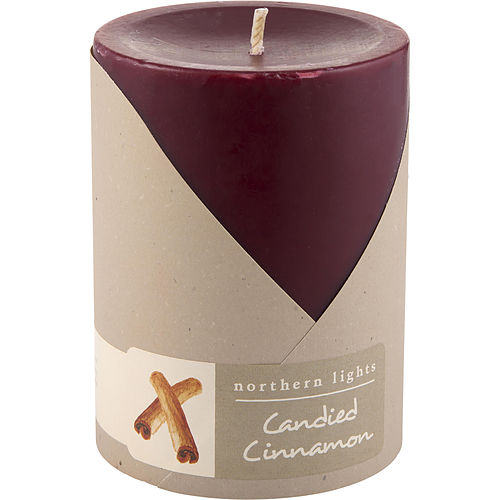 Northern Lightscandied Cinnamonone 3X4 Inch Pillar Candle.  Burns Approx. 80 Hrs.