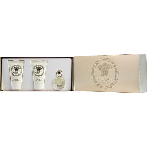 Gianni Versaceversace Eros Pour Femmeeau De Parfum 0.17 Oz Mini & Body Lotion 0.8 Oz & Shower Gel 0.8 Oz