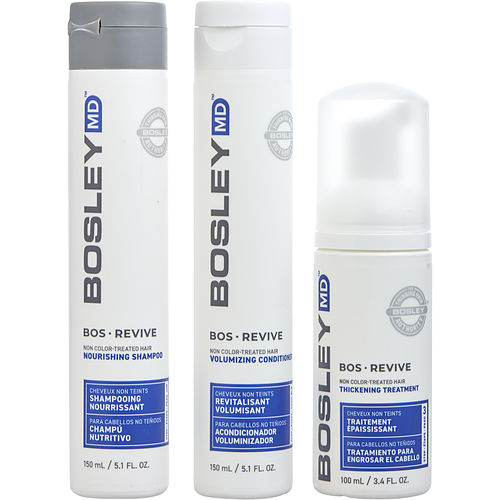 Bosleybosley3 Piece - Bos Revive Nourishing Shampoo For Non Color Treated Hair 5.1 Oz & Bos Revive Volumizing Conditioner For Non Color Treated Hair 5.1 Oz & Bos Revive Thickening Treatment For Non Color Treated Hair 3.4 Oz