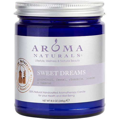 Sweet Dreams Aromatherapyone 3 X 3 Inch Jar Aromatherapy Candle.  Combines The Essential Oils Of Grapefruit, Fennel, Chamomile, Lavender & Oakmoss.  Burns Approx. 50 Hrs.