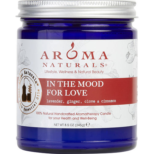 In The Mood For Love Aromatherapyone 3 X 3 Inch Jar Aromatherapy Candle.  Combines The Essential Oils Of Lavender, Ginger, Clove & Cinnamon.  Burns Approx.  50 Hrs.