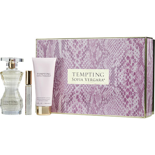 Sofia Vergara Tempting By Sofia Vergara Eau De Parfum Spray 3.4 Oz & Shimmer Body Lotion 3.4 Oz & Eau De Parfum Rollerball 0.33 Oz