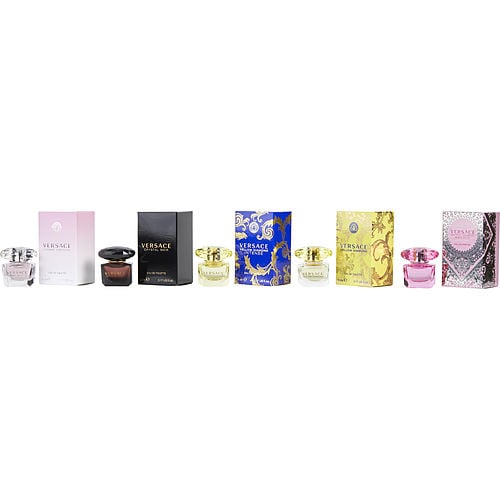 Gianni Versaceversace Variety5 Piece Womens Mini Variety With Crystal Noir Edt & Bright Crystal Edt & Yellow Diamond Edt & Yellow Diamond Intense Edp & Bright Crystal Absolu Edp And All Are 0.17 Oz Minis