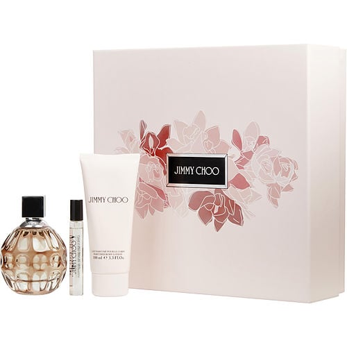 Jimmy Choo Jimmy Choo Eau De Parfum Spray 3.3 Oz & Body Lotion 3.3 Oz & Eau De Parfum Spray 0.25 Oz Mini For Women