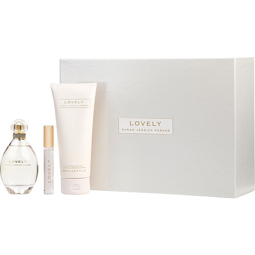 Sarah Jessica Parker Lovely Sarah Jessica Parker Eau De Parfum Spray 3.4 Oz & Body Lotion 6.7 Oz & Eau De Parfum Rollerball 0.34 Oz Mini For Women