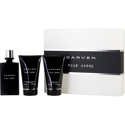 Carvencarven Pour Hommeedt Spray 3.3 Oz & Aftershave Balm 3.3 Oz & Shower Gel 3.3 Oz