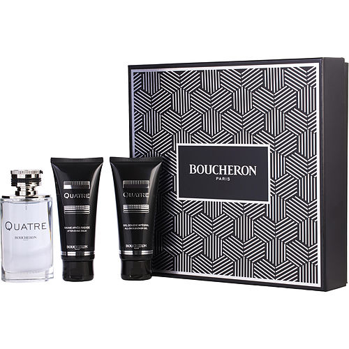 Boucheron Boucheron Quatre Edt Spray 3.3 Oz & Aftershave 3.3 Oz & Shower Gel 3.3 Oz For Men