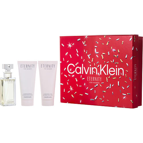 Calvin Klein Eternity Eau De Parfum Spray 1.7 Oz & Body Lotion 3.4 Oz & Shower Gel 3.4 Oz For Women