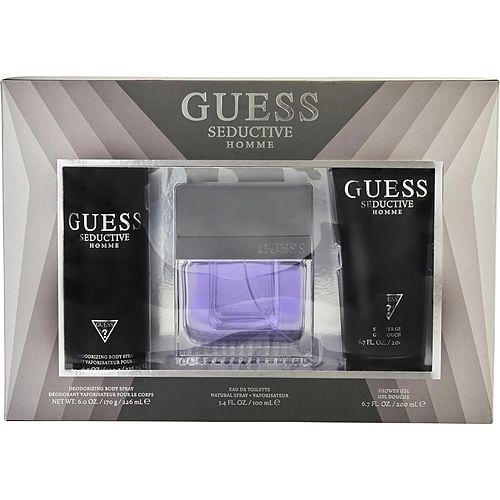 Guess Guess Seductive Homme Edt Spray 3.4 Oz & Deodorant Body Spray 6 Oz & Shower Gel 6.7 Oz