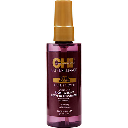 Chi Chi Deep Brilliance Olive & Monoi Shine Serum Lightweight Leave-In Treatment 3 Oz
