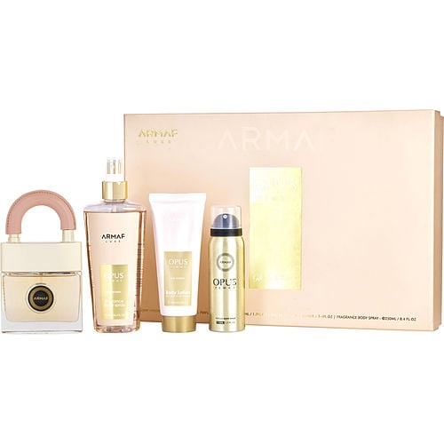 Armaf Armaf Opus Eau De Parfum Spray 3.4 Oz & Perfume Body Spray 1.7 Oz & Fragrance Body Spray 8.4 Oz & Body Lotion 3.4 Oz