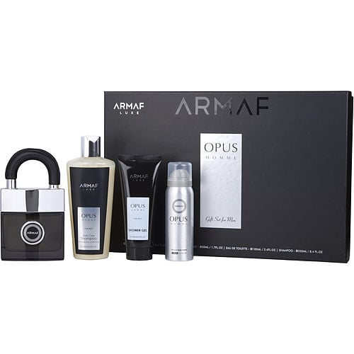 Armaf Armaf Opus Edt Spray 3.4 Oz & Shower Gel 3.4 Oz & Perfume Body Spray 1.7 Oz & Shampoo 8.4 Oz