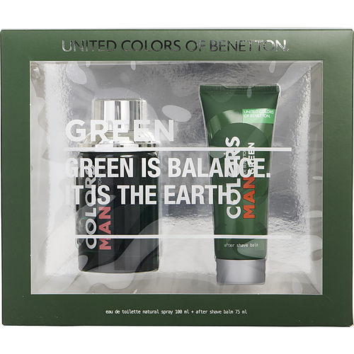 Benetton Colors De Benetton Green Edt Spray 3.4 Oz & Aftershave Balm 2.5 Oz