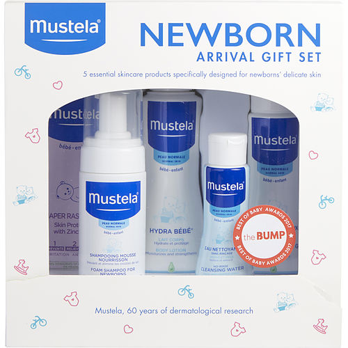 Mustela Mustela Set- Newborn Arrival Set: Foam Shampoo 5.07Oz + Gentle Cleansing Gel 6.76Oz + No-Rinse Cleansing Water 3.38Oz + Hydra Bebe Body Lotion 10.14Oz + Diaper Rash Cream 3.80Oz --5Pcs For Women