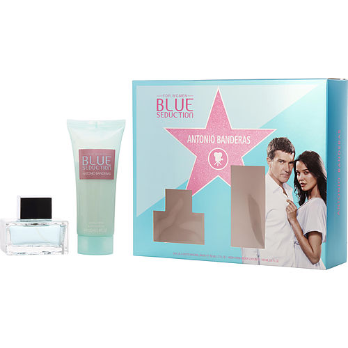 Antonio Banderas Blue Seduction Edt Spray 1.7 Oz & Body Lotion 3.4 Oz For Women