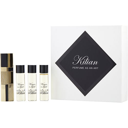Kiliankilian Woman In Goldeau De Parfum Spray Refillable 0.25 Oz & Eau De Parfum Refills 3 X 0.25 Oz