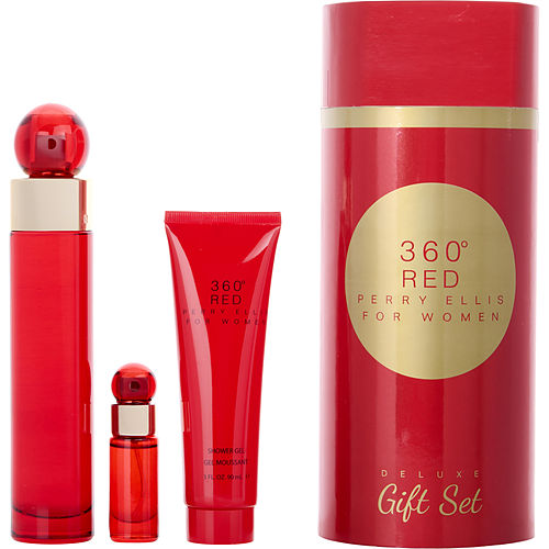 Perry Ellisperry Ellis 360 Redeau De Parfum Spray 3.4 Oz & Shower Gel 3 Oz & Eau De Parfum Spray 0.25 Oz Mini