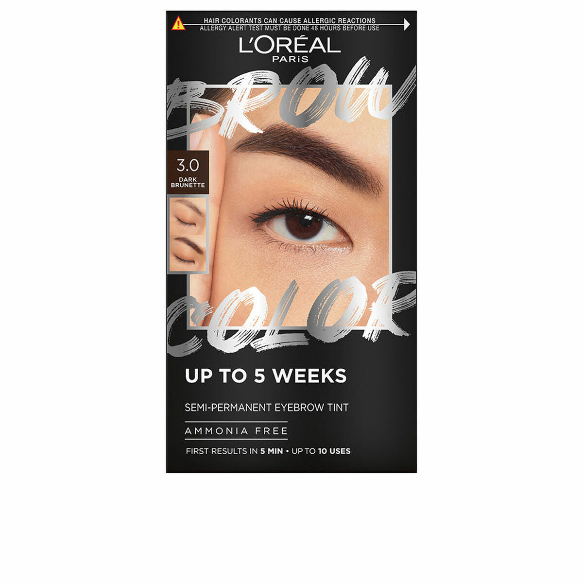 Eyebrow Tint L'Oreal Make Up BROW COLOR Nº 3.0 Dark brunette Semi-permanent 4 Pieces
