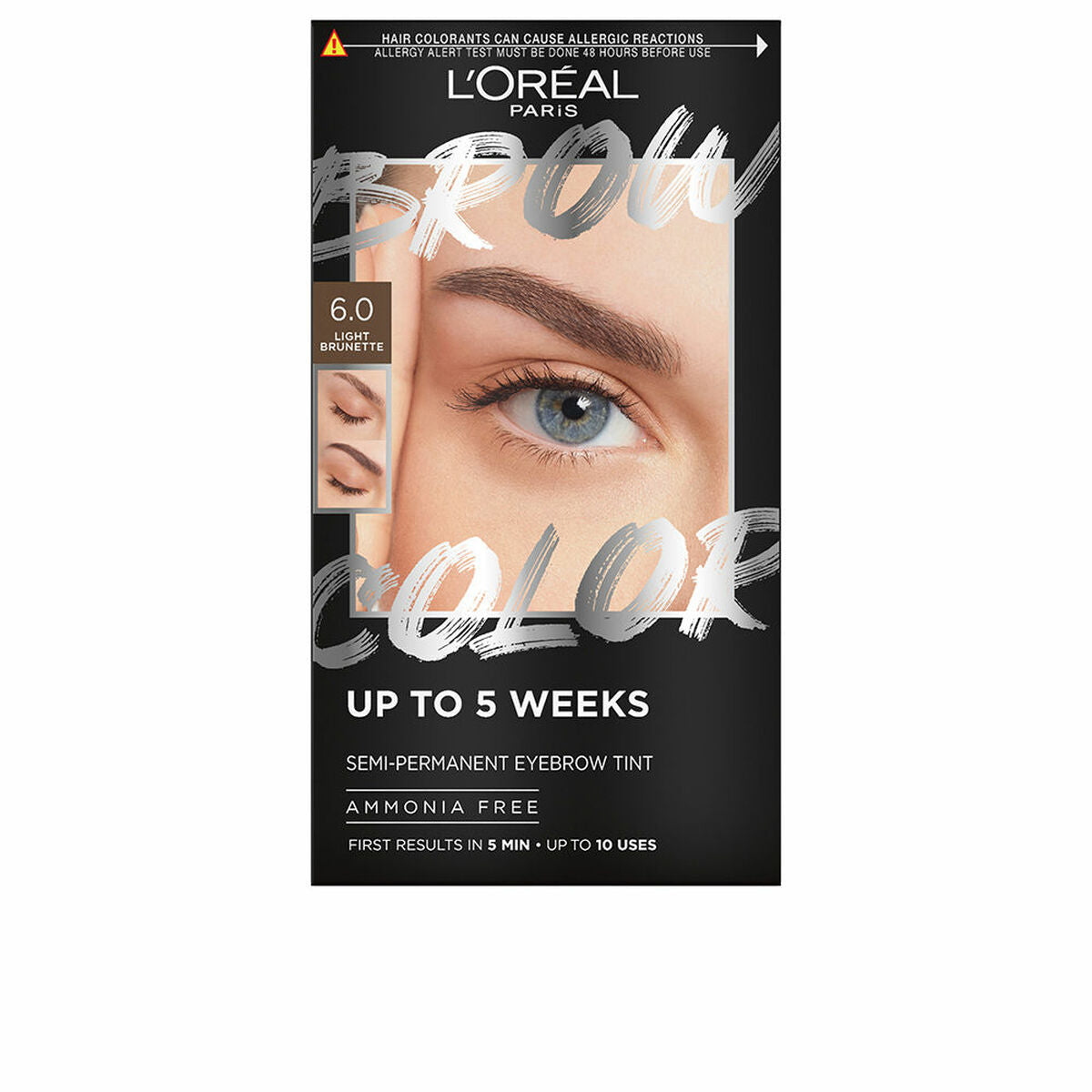Eyebrow Tint L'Oreal Make Up BROW COLOR Nº 6.0 Light brunette Semi-permanent 4 Pieces