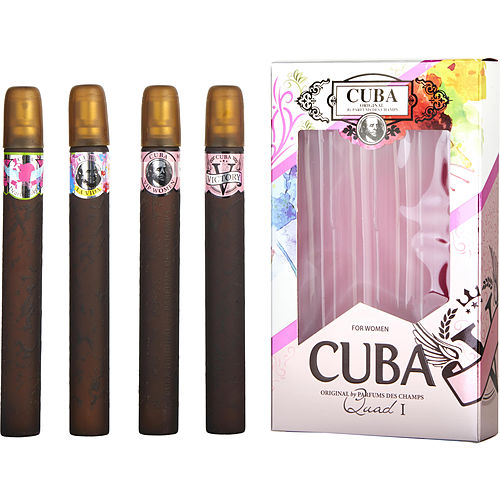 Cubacuba Variety4 Piece Quad Lady With Cuba Heartbreaker & La Vida & Victory & Vip And All Are Edp Spray 1.17 Oz