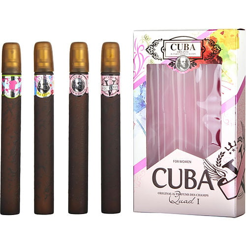 Cubacuba Variety4 Piece Quad Lady With Cuba Heartbreaker & La Vida & Victory & Vip And All Are Edp Spray 1.17 Oz