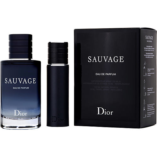 Christian Dior Dior Sauvage Eau De Parfum Spray 3.4 Oz & Eau De Parfum Spray 0.33 Oz Mini