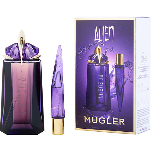 Thierry Mugleralieneau De Parfum Spray Refillable 3 Oz & Eau De Parfum Spray 0.33 Oz Mini