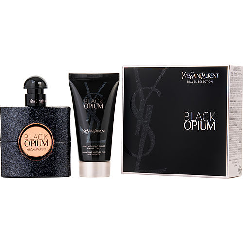 Yves Saint Laurent Black Opium Eau De Parfum Spray 1.6 Oz & Shimmering Body Lotion 1.7 Oz