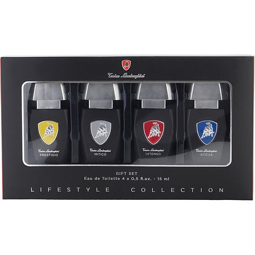 Tonino Lamborghini Lamborghini Variety 4 Piece Variety With Prestigio & Mitico & Intenso & Acqua And All Are Edt 0.5 Oz For Men